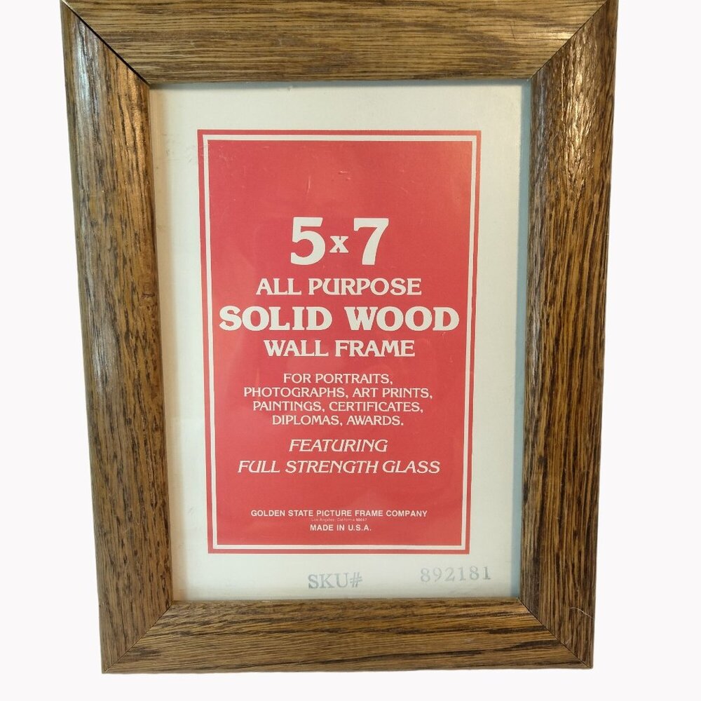 Golden State Picture Frame Company 5x7 Solid Wood Wall Full Strength Glass USA